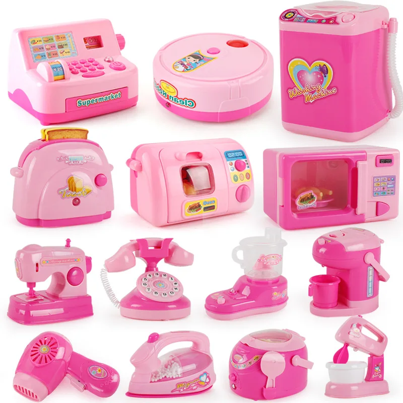 Simulation Kitchen Mini Appliances Washing Machine Rice Cooker Children's Toys Girls Pretend Playtoys Children's Birthday Gifts