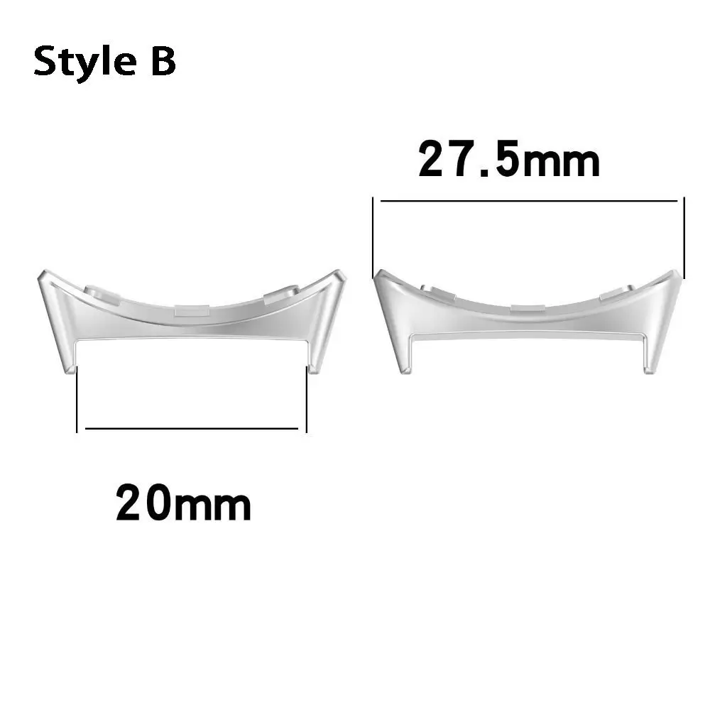 2Pcs Stainless Steel Smart Watchband with Metal Connector Strap Adapter