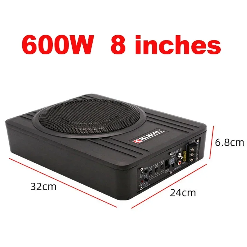 8/10Inch CarSubwoofer Audio 600W High-power Aluminum Alloy Speaker Underseat Woofer Modification Ultra-thin Amplified Subwoofer