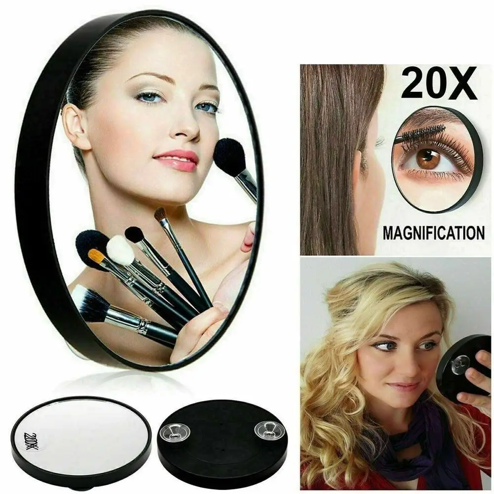 Remove Acne Pores Makeup Mirror With Two Suction Cups Round Shape 10/20/30x Magnifying Mirror Makeup Tool White Cosmetics