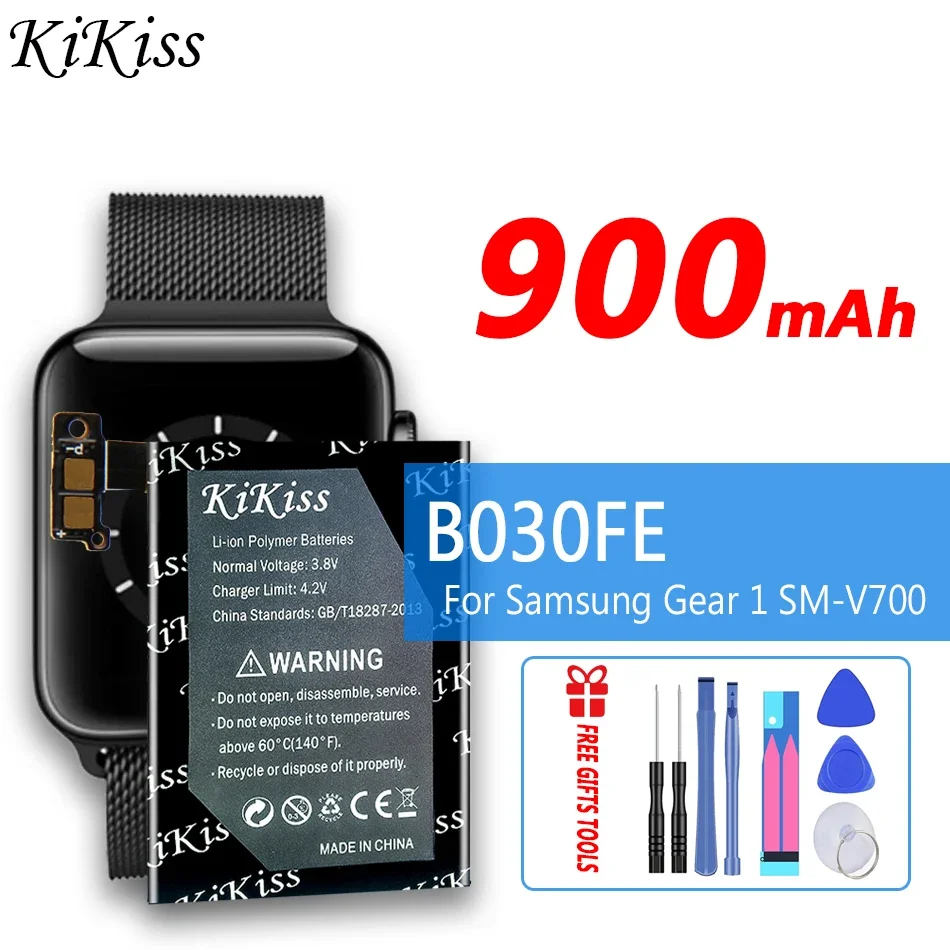 Batteria Ricaricabile Kikiss Da 900Mah B030Fe Per Samsung Gear 1 Sm-V700 Gear1 V700 Smv700 B030Fe Smart Watch Batterie