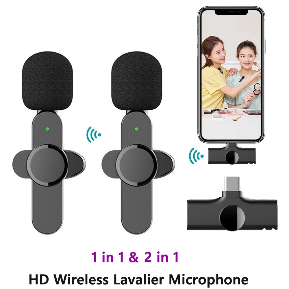 Wireless Lavalier Microphone Noise Reduction Audio Video Recording Mini