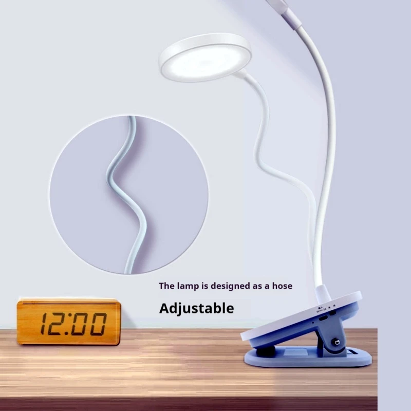 LED Study Book light Touch Table lamp Adjustable Angle Bedroom lamp Clip-on Desk with both charging and plugging functions
