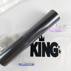 Luxurious Velvet Flock Heat Transfer Vinyl for Crafting and DIY Projects (Black)