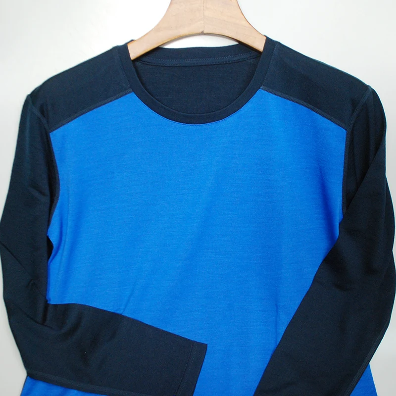 100% Merino Wool men long sleeve T Shirt Thermal Base Laye Wool Shirt 200gsm Wicking Breathable Anti-Odor 5