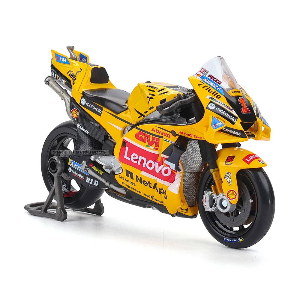 마이스토 1:18 2023 두카티 레노버 팀  1 Bagnaia 챔피언 드라이버 Moto GP 레이싱 주조 합금 오토바이 모델 컬렉션 선물 장난감