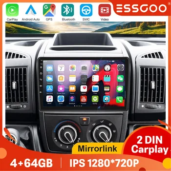 Radio de coche de 9 pulgadas 6GB+128GB para Fiat Ducato, Citroën Jumper, Peugeot Boxer 2006-2024, Carplay inalámbrico, Android Auto, multimedia para coche, GPS, Bluetooth, 2Din ESSGOO 1