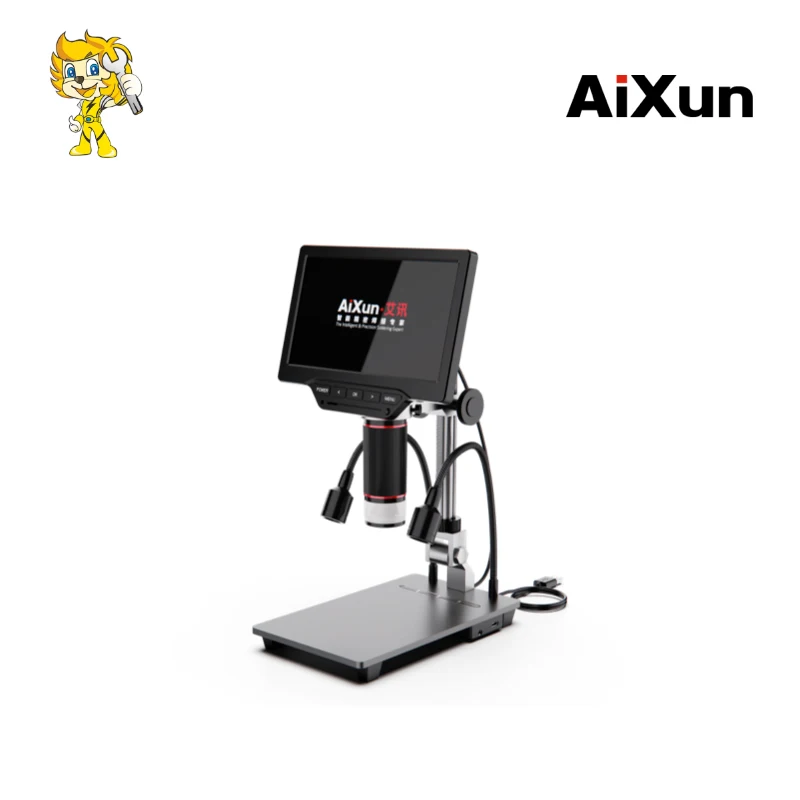 

Цифровой микроскоп AiXun DM21 5X-528X промышленного уровня с 7-дюймовым HD-дисплеем, цифровое измерение для BGA пайки, Ремонтный инструмент