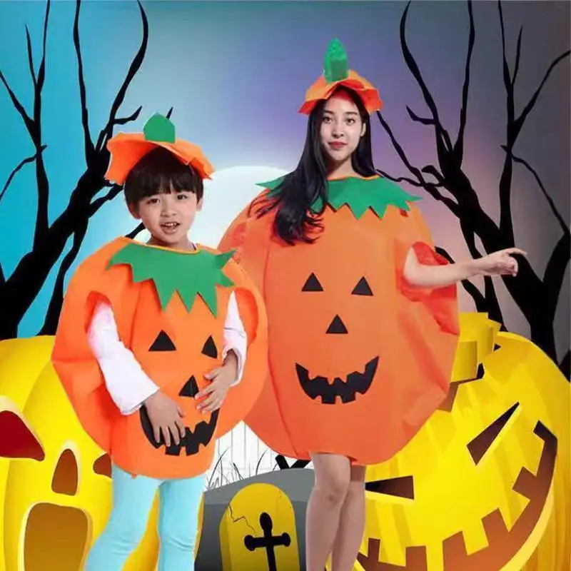 Halloween Pumpkin Grament Costume Cosplay Clothing Hat Set Halloween Party Supply Christmas Halloween Gift For Adult And Kid