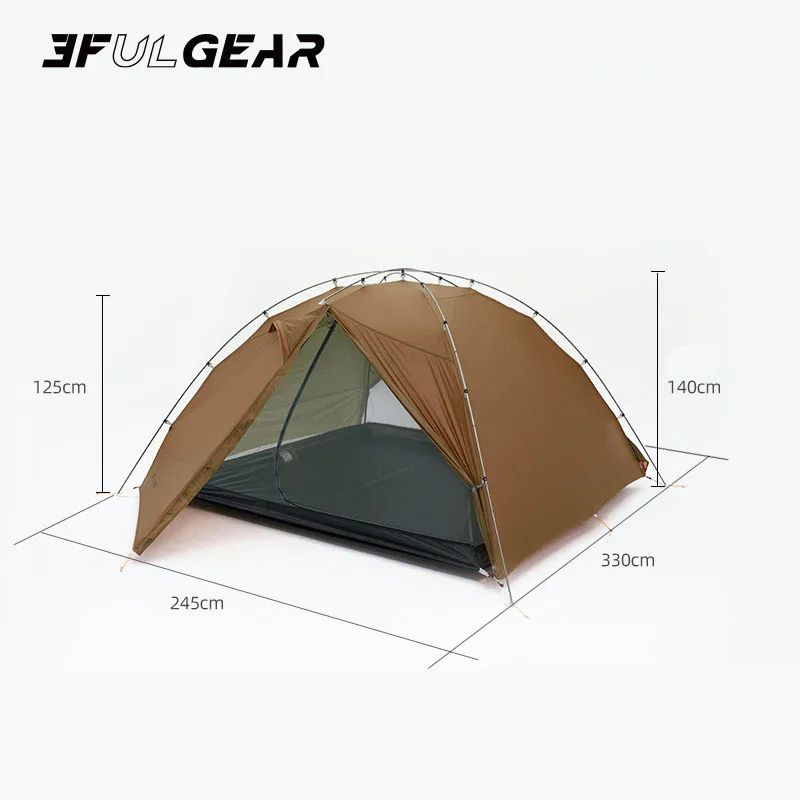 3F TAICHI 3 Three Person No-See-Um 3 Season/4 Season Camping 15D Silnylon Tent