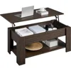 Lift Top Coffee Table with Hidden Compartment and Storage Shelf, 38.6in L, Café Tables 2