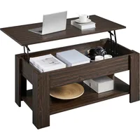 Lift Top Coffee Table with Hidden Compartment and Storage Shelf, 38.6in L, Café Tables 2