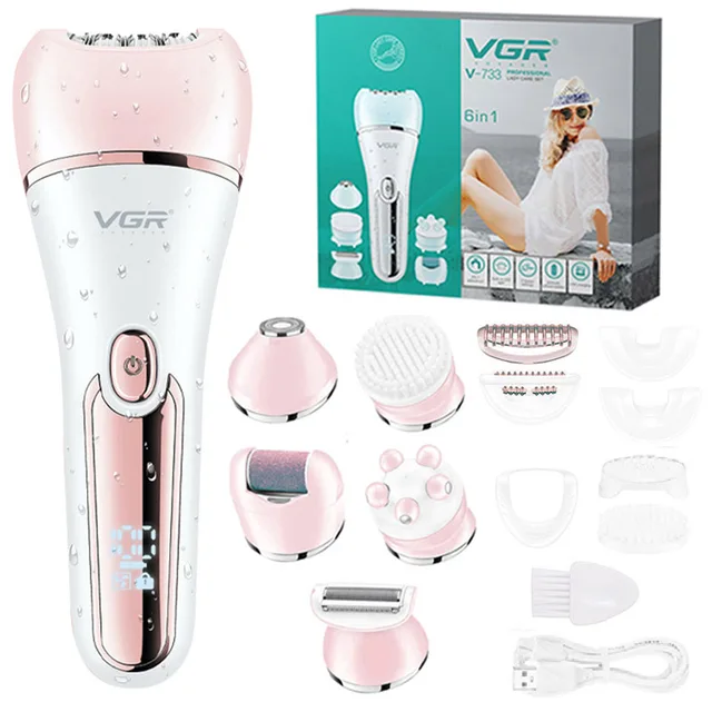 VGR Elettrico Donne Epilatore Rasoio Femminile Gamba Corpo Depilazione Labbro Mento Depilatorio Lady Bikini Trimmer Rimozione Dei Capelli Del Viso 6