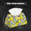 Custom Mediterranean Lemons Tiles Tissue Box Cover PU Leather Rectangular Facial Tissue Box Holder for Bathroom Home 5