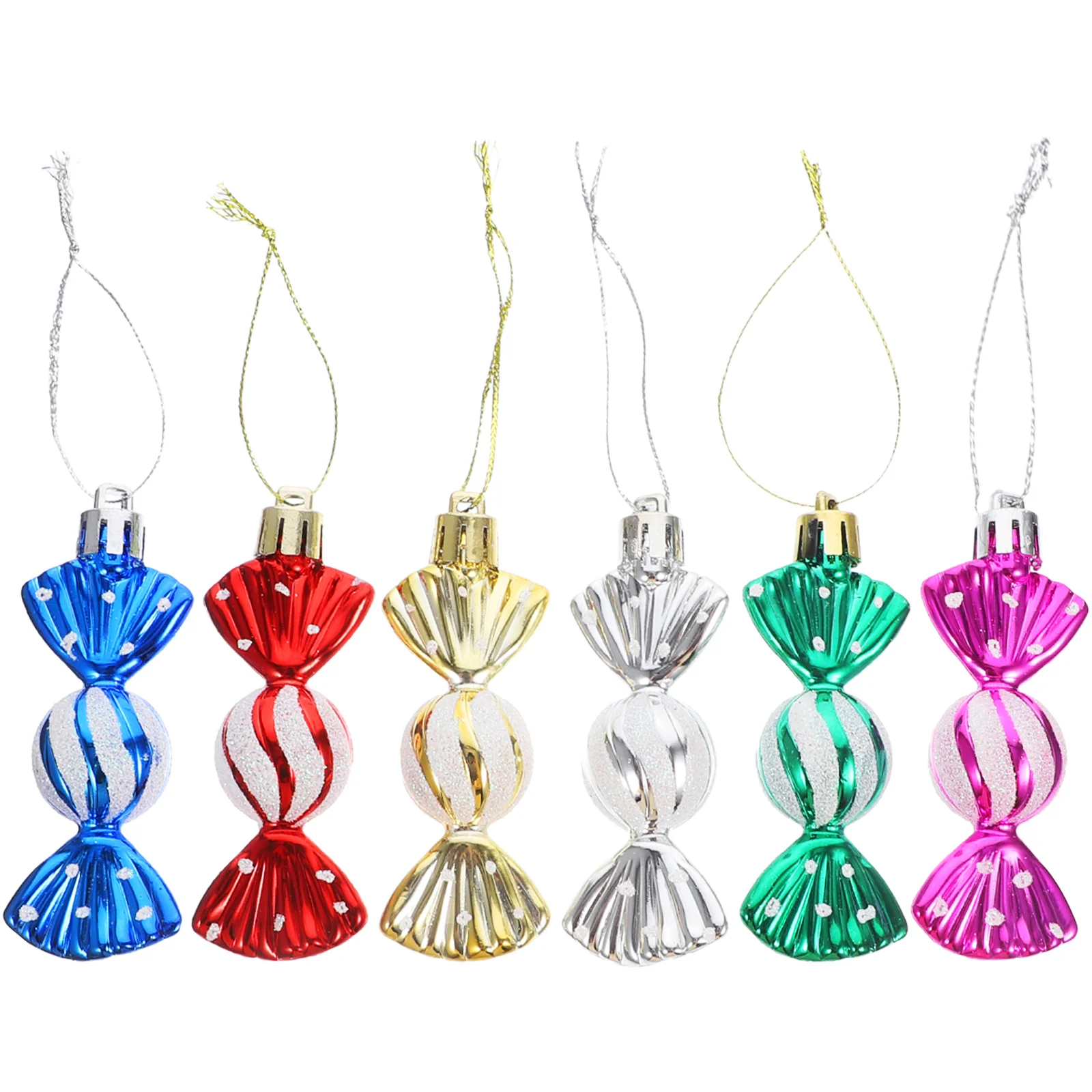 

6pcs Painted Candy Pendants Christmas Hanging Candy Pendants Christmas Decoration