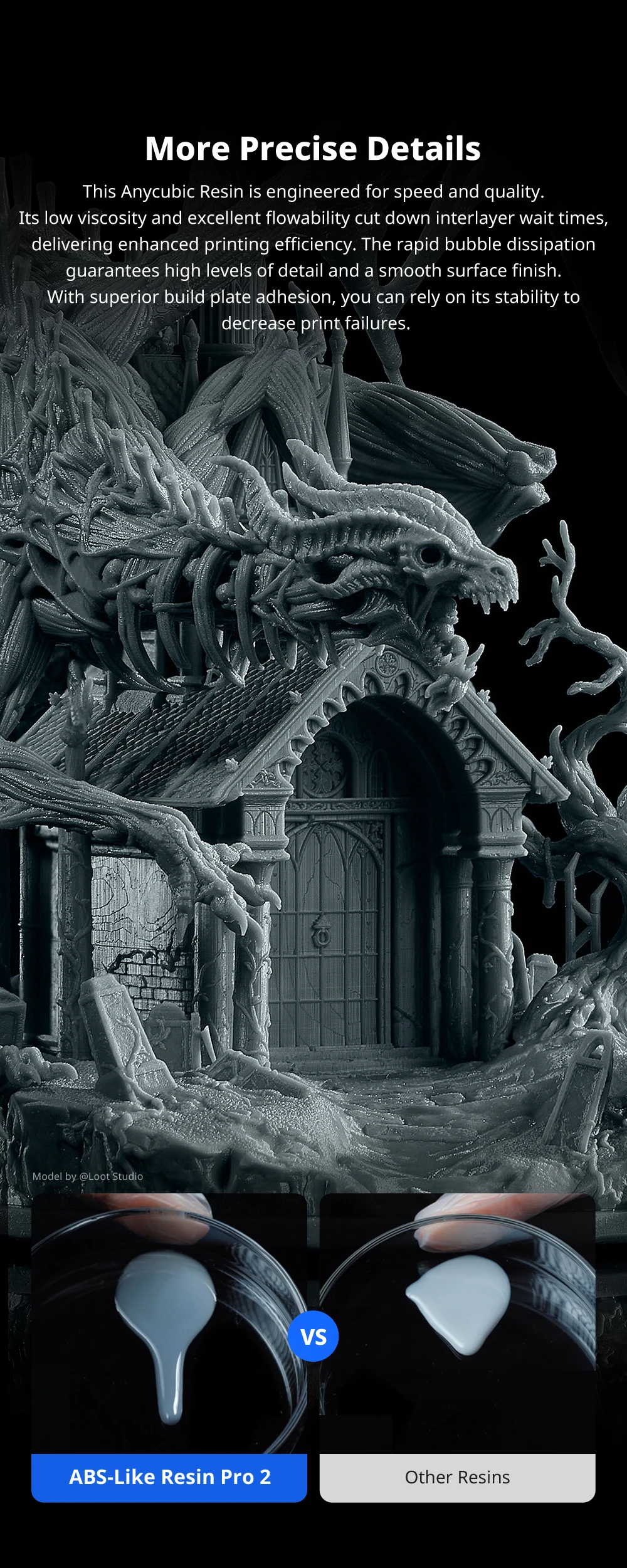 Detailed miniature printed with ABS-Like Resin Pro 2