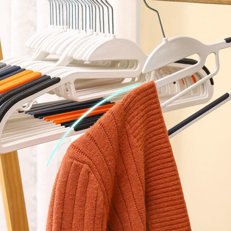 Clothes hanger 10Pcs black/orange/grey multifunctional wet and dry household anti-slip for bedroom wardrobe