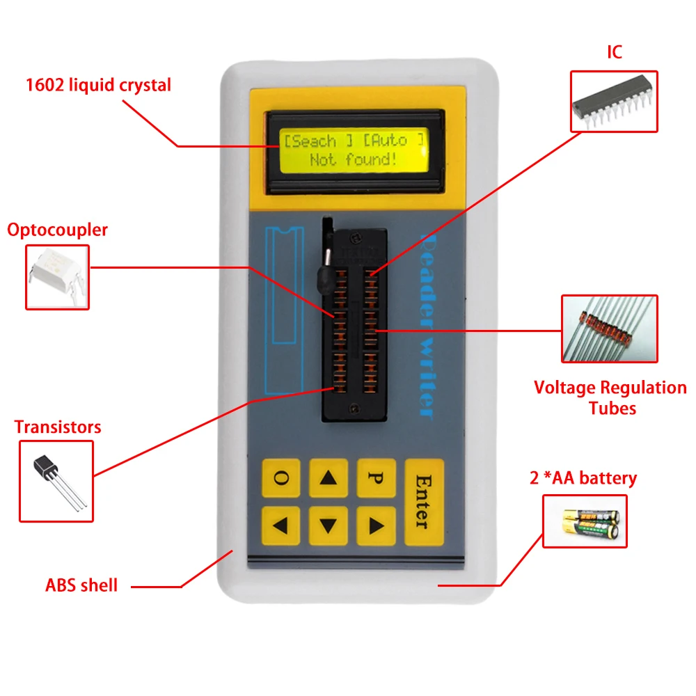 Digital Integrated Circuit IC Chip Tester Transistor Optocoupler Operational Amplifier Regulator Tube Automatic Checker Device ic transistor tester