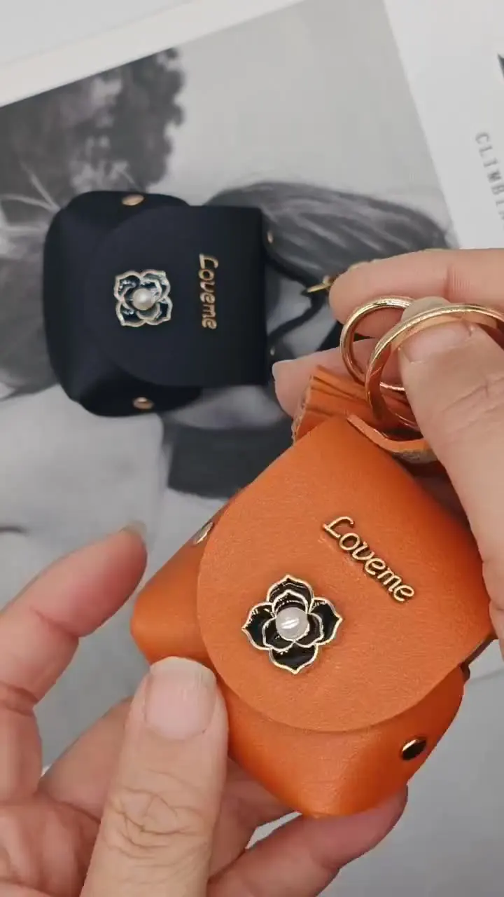 Kunstleder Bluetooth Kopfhörer Tasche Schlüssel bund mehrfarbig Bluetooth Kopfhörer Ledertasche Aufbewahrung tasche Urlaub Geschenk Tasche Anhänger – Detail 5