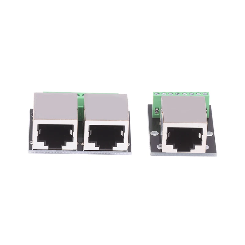 ? ? 1Pc RJ45 단일/이중 암 어댑터 보드 RJ45 네트워크 어댑터는 3.5피치 터미널을 8P 네트워크 어댑터로 변환합니다.