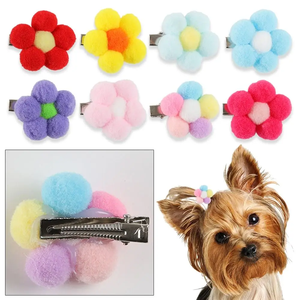 

20pcs Pet Hairpins Cute Dog Flower Bows Ball Hair Accessories Puppy Hair Accessories Cat Headwear Grooming Pet Accessories