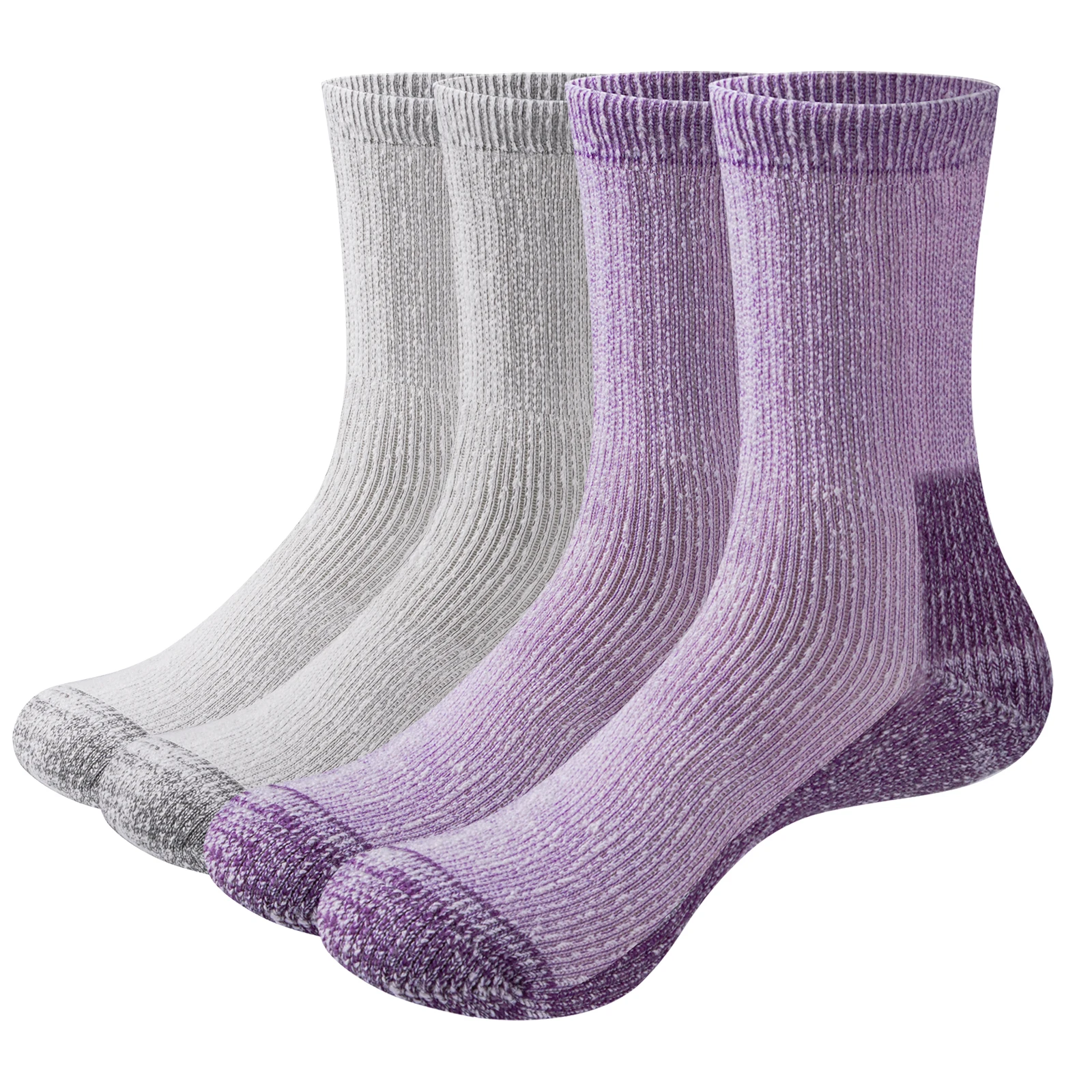YUEDGE Womens Merino Wool Hiking Socks Cushioned Outdoor Sports Crew Boot Thermal Warm Work Socks For Women 2 Pairs thermal socks women hiking socks