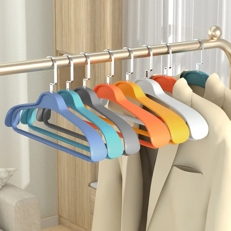 

5PCS Clothes Hanger Household Hanger Arc Design Plastic Wide Shoulder Semi-circular Hanger Seamless Hanging Organizer