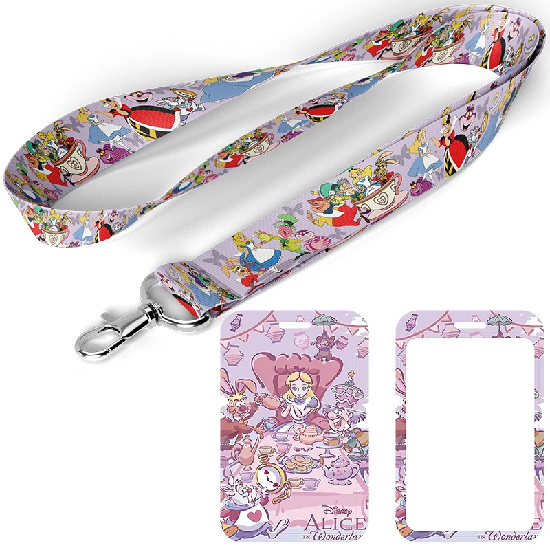 D1313 Alice Nel Paese Delle Meraviglie Cordino Portachiavi Id Card Cover Passaporto Cellulare Usb Badge Holder Bag Ciondolo Portachiavi Accessori