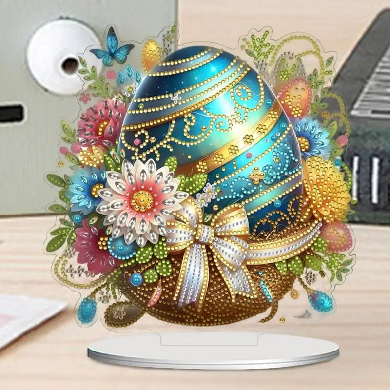 Painting Kits For Adults Crystal Painting Art Tabletop Decor Easter Crystal Painting Double Sided Stand Up Gem Painting Craft