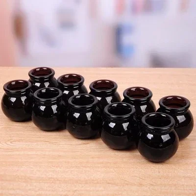 12/6/3pcs Diameter 5.5Cm Chinese Traditional Massage Cup Thick Brown Vacuum Explosion-proof Glass Cupping Weight Loss Fire Jar