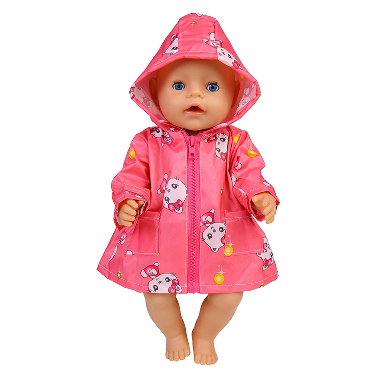 17 palec děťátko panenka oblečení nepromokavý plášť humanoidní panenka příslušenství kostým děvče divadelní hra hračka vodotěsný šatstvo nést děti festiival dar