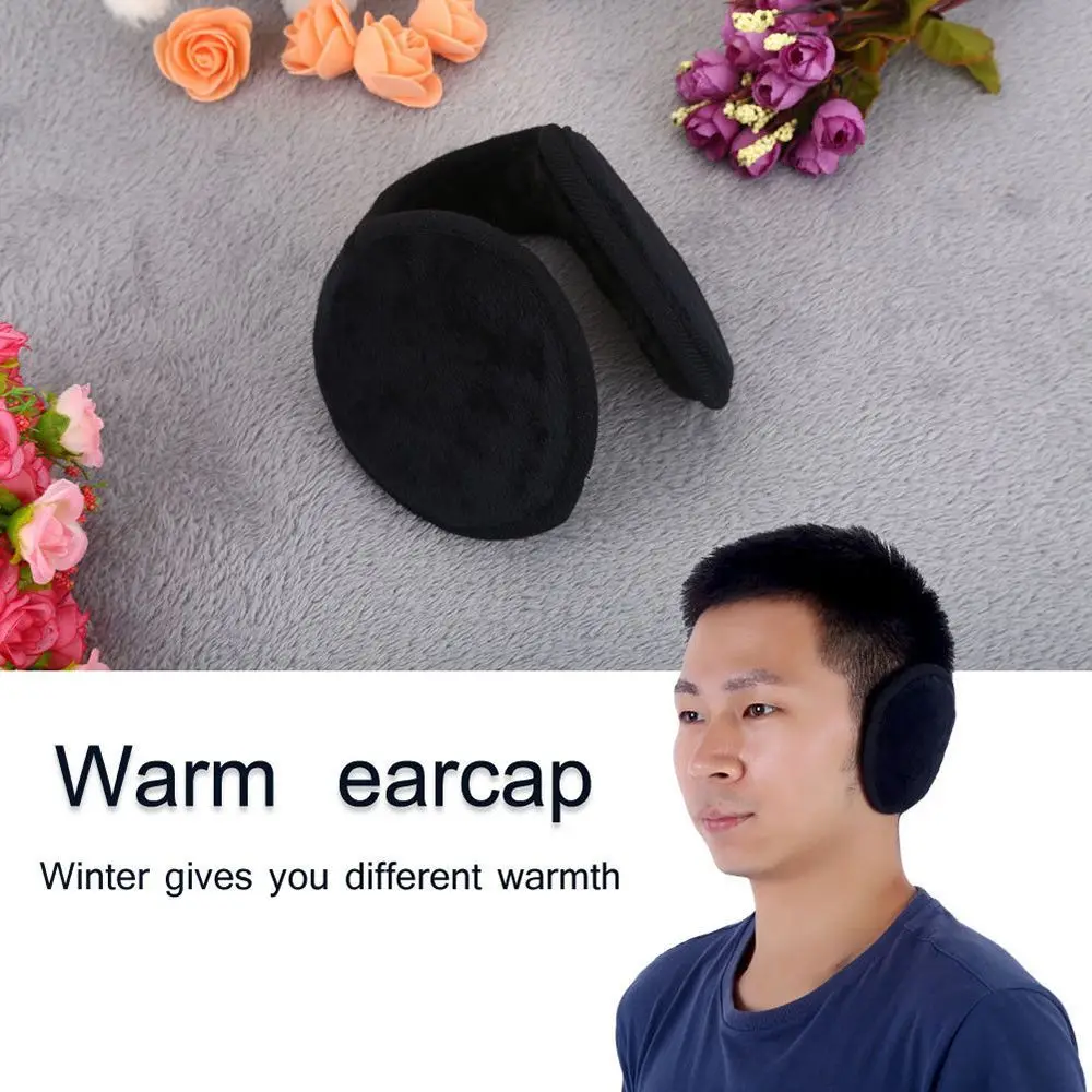 Gift Muff Men Warmer Band Grip Fleece Wrap Earmuff Black