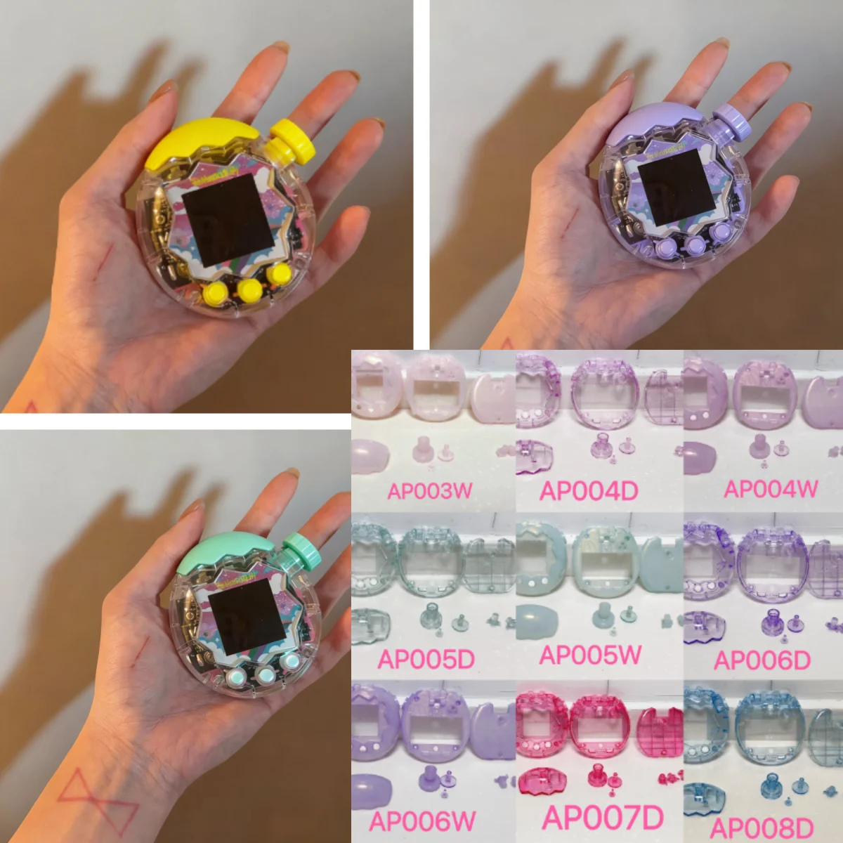 Tamagotchi Paradise Replacement Shell - Transparent Pink/Green