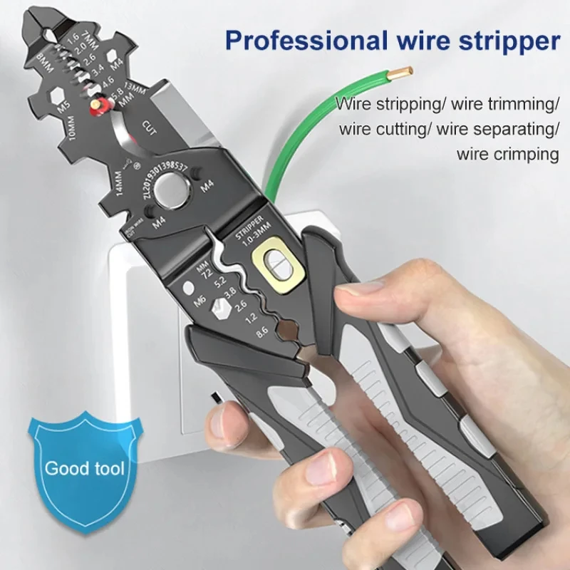 

25 in 1 Multifunctional Special Wire Stripping Pliers for Electrician Cutting Wire Stripping Skin Pressing Wire Winding Scissors