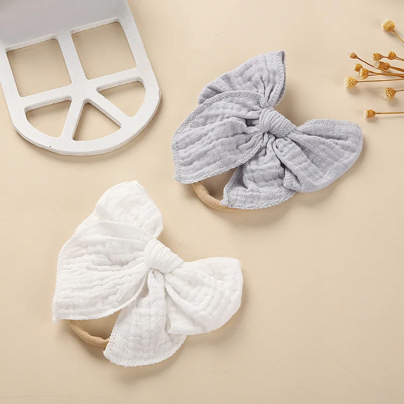 Cotton Newborn Hair Bows Lovely Baby Headbands Elastic Nylon Hair Accessories for Children Girl Princess Hairband Kids Headwear