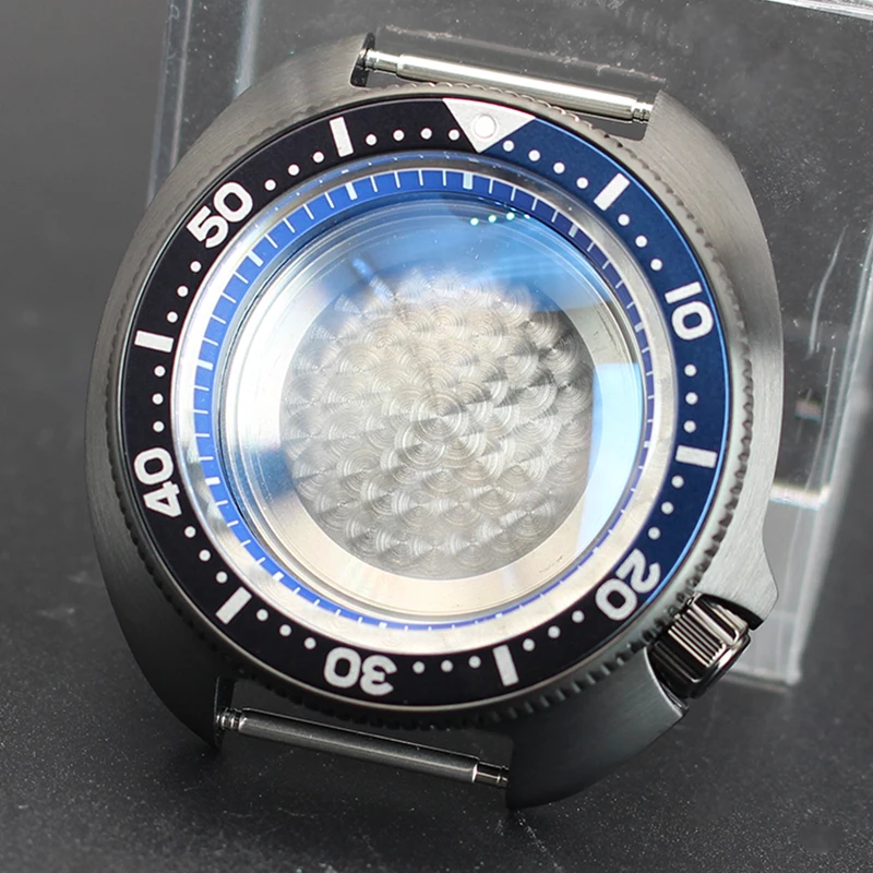 

44mm Case Black Men's Watch Mod SKX 6105 Parts For Seiko NH35/34 Movement SKX007 SKX013 Abalone Head 28.5mm Dial Sapphire Glass