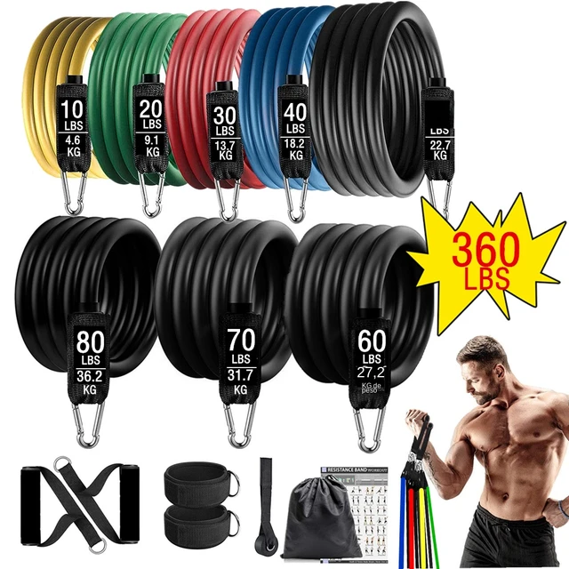 Bandas de resistencia para Fitness, juego de bandas elásticas portátiles de  5 piezas, Pilates, Yoga, culturismo, equipo de entrenamiento de fuerza para  el hogar - AliExpress