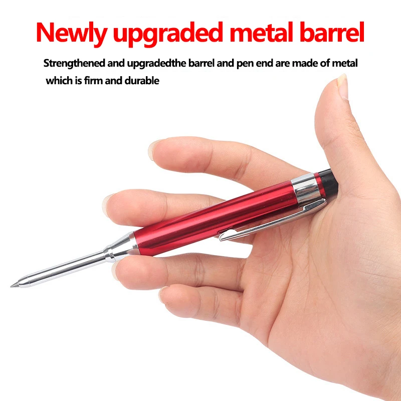 2.8mm Red Blue Black All Metal Solid Woodworking Automatic Pencil with Pencil Sharpener 6 Colors 2B Lead Deep Hole Marking Pen 5
