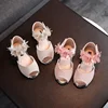 Summer New Style Children's Sandals Girls Fashion Rhinestone Flower Princess Shoes Little Girls Soft Soled Dance Shoes Girls 4