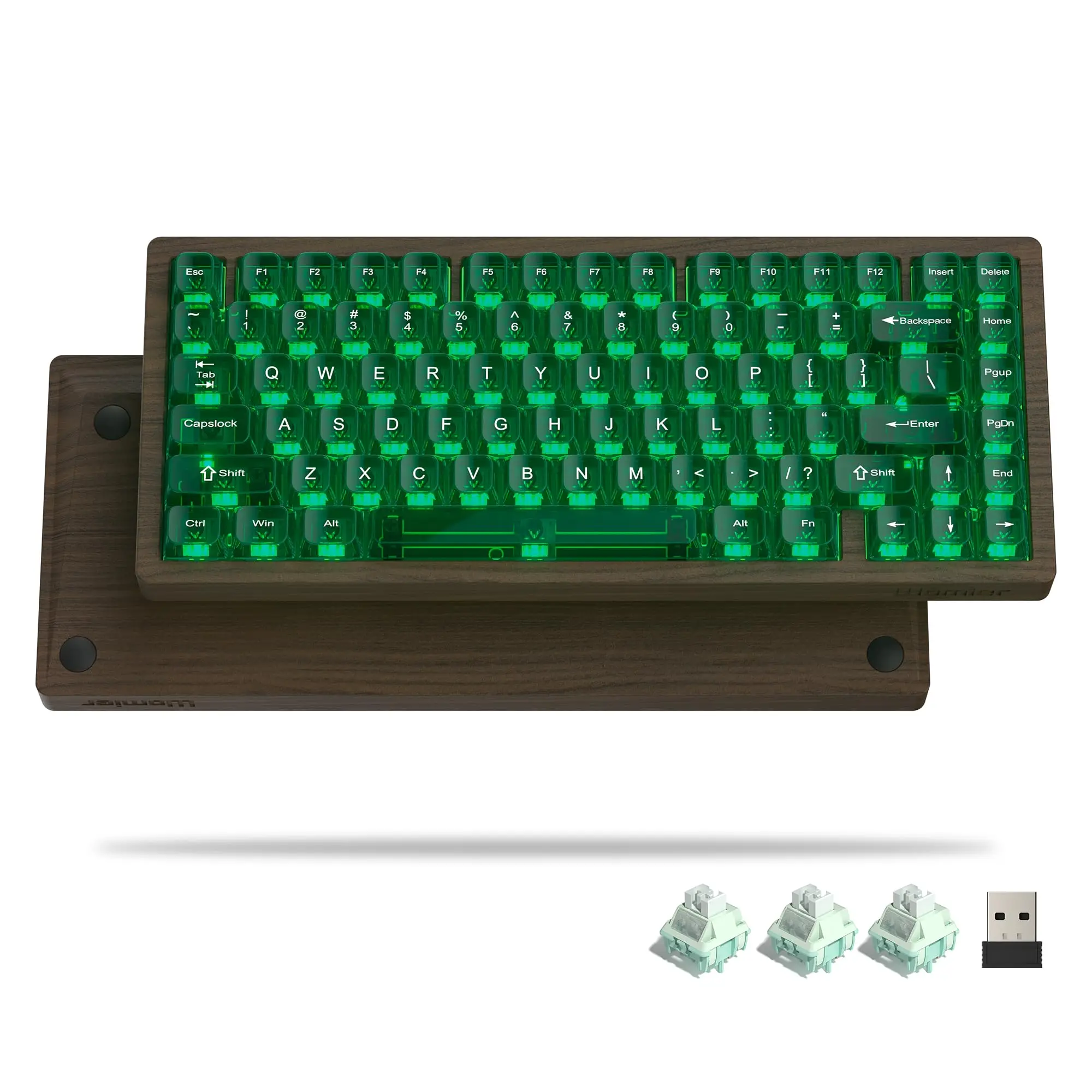 Womier WD75 QMK/VIA Wooden Gaming Keyboard 8000mAh Tri-Mode