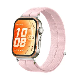 Premium Nylon Loop Strap for Huawei Watch Fit Series - Sport Bracelet Band Accessories (Grey - Pink)