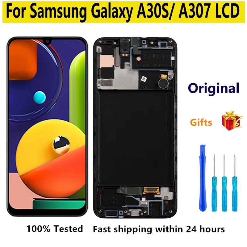 

6.4''inch SM-A307F Original Lcd For Samsung Galaxy A30S Display Touch Screen Digitizer Panel Assembly For Galaxy A307 With Frame