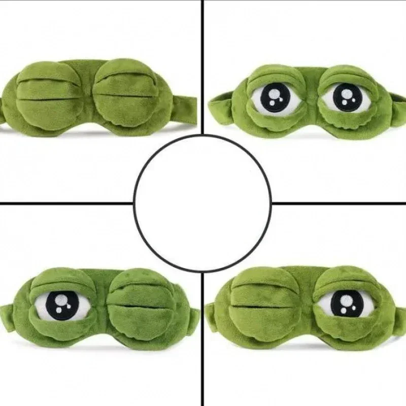 3D Sad Frog Sleep Mask Natural Sleeping Eyeshade Cover Shade Eye Patch Women Men Soft Portable Blindfold Travel Eyepatch