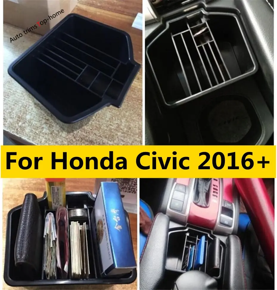 

Plastic Storage Pallet Container Multi-grid Box Phone Tray Fit For Honda Civic 2016 - 2020 Interior Decoration Accessories