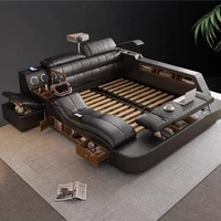 Lit unique pour chambre à coucher, coiffeuse de luxe multifonctionnelle avec espace de rangement, Cama De Lujo Para Dormitorio, accessoires pour la maison 4