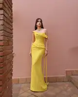 2025 Design Fashion Yellow Charming Off The Shoulder Sweetheart Evening Dress With Unique Decoration Sexy Stunning Mermaid Dress 1