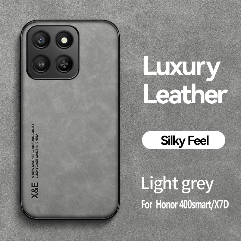 Luxury PU Leather Magnetic Shockproof Back Case with Metal Plate - Stylish and Durable Phone Shell