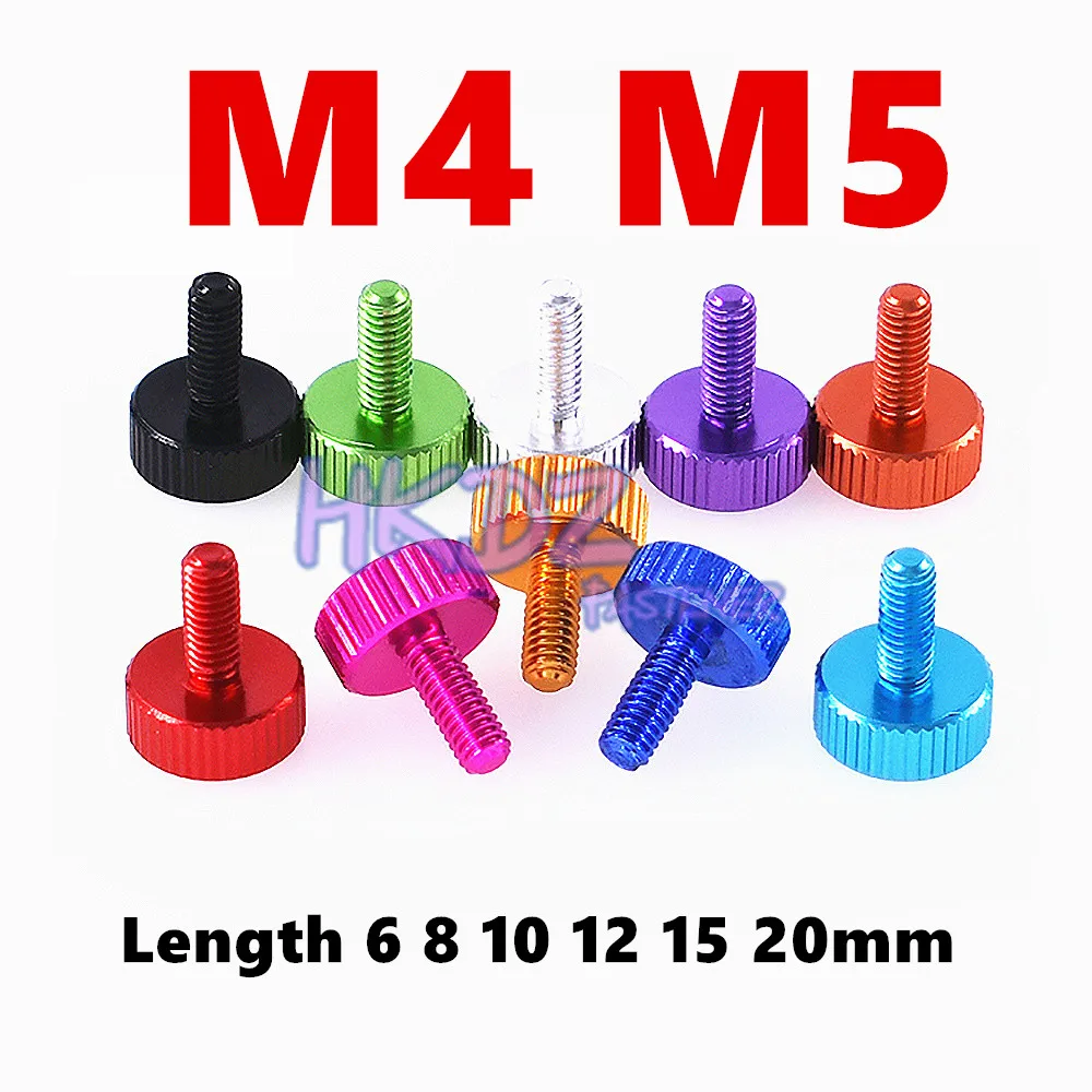 M3.5 Hand Thumb Screw Mesh Knurled With Steps Home DIY Colourful Aluminum Alloy Professional