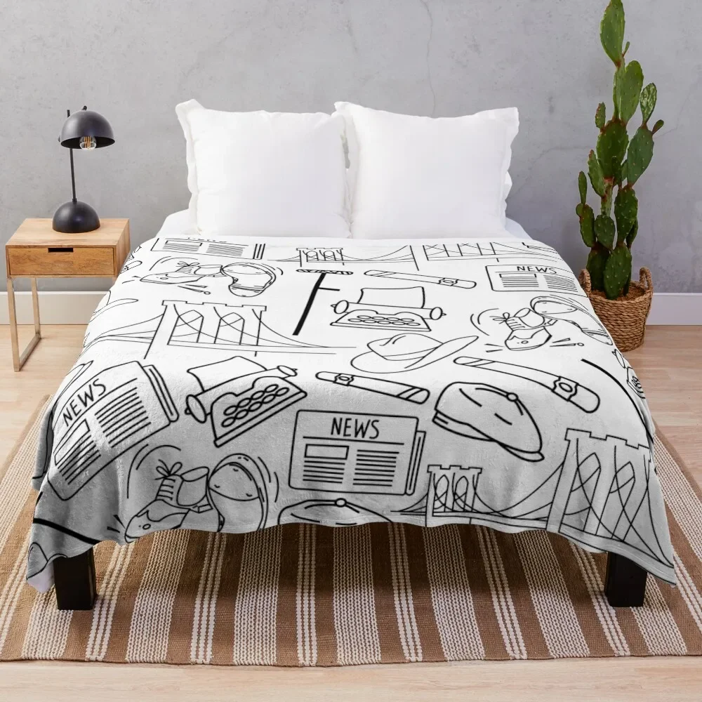 

Newsies Doodles Collage Throw Blanket valentine gift ideas Decorative Throw Giant Sofa Blankets