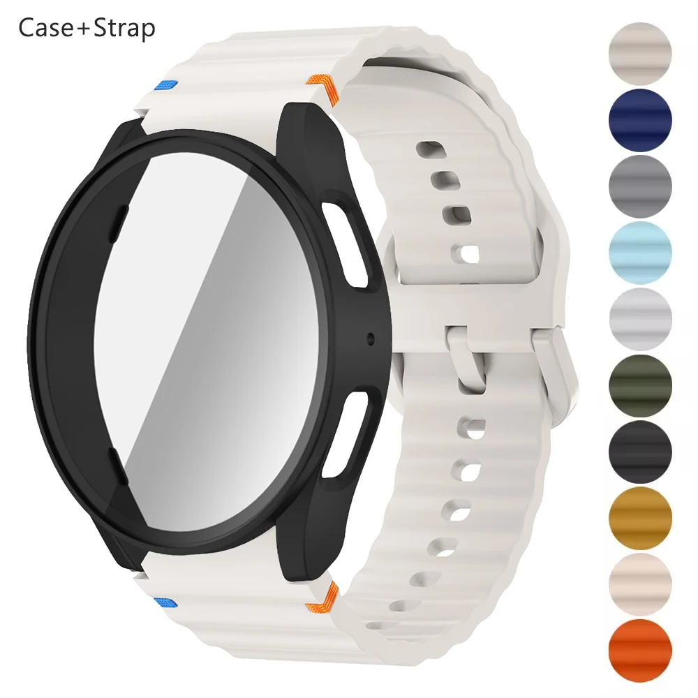 Premium Silicone Watch Band and Protective Case Combo – Universal Fit Bracelet Strap